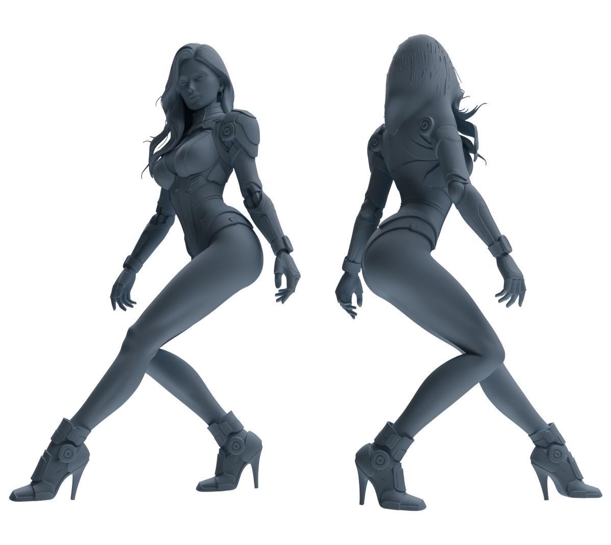 Detail view of MRY-SFW LYTR867 Cyber Modified Woman Figure Modern Model 4 pcs Model