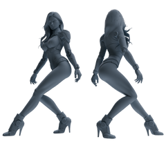 Detail view of MRY-SFW LYTR867 Cyber Modified Woman Figure Modern Model 4 pcs Model