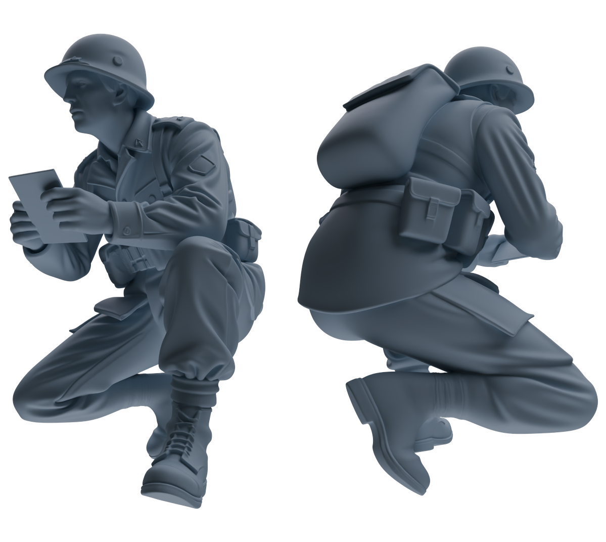 MRY-SFW SSTR193 Miniatures Soldier Model Kit Recon Communication Soldier Pose Modern Model 3 pcs