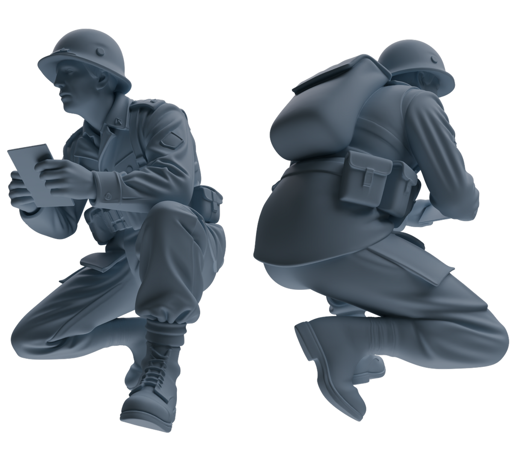 MRY-SFW SSTR193 Miniatures Soldier Model Kit Recon Communication Soldier Pose Modern Model 3 pcs