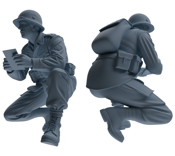 MRY-SFW SSTR193 Miniatures Soldier Model Kit Recon Communication Soldier Pose Modern Model 3 pcs