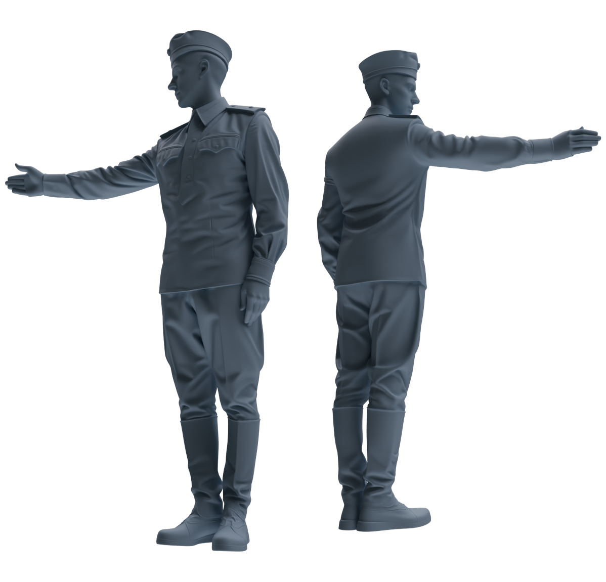 Detail view of MRY-SFW LYGR732 WWII Soviet Army War Scene Daily Routine 2 Seven-Person Group Model