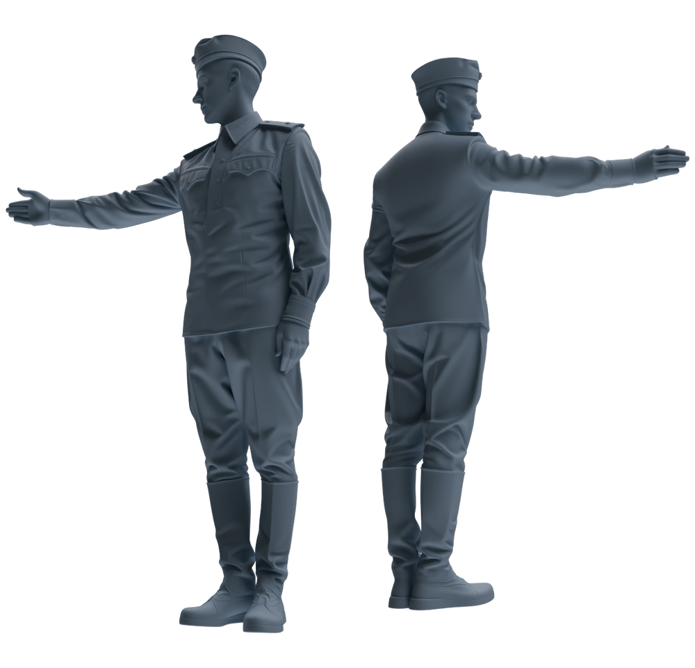 Detail view of MRY-SFW LYGR732 WWII Soviet Army War Scene Daily Routine 2 Seven-Person Group Model