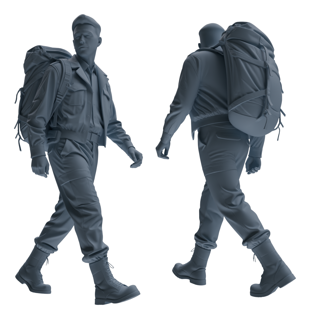 Detail view of MRY-SFW LYGR591 Historical WWII U.S. Army Six-Person Carrying Group Model