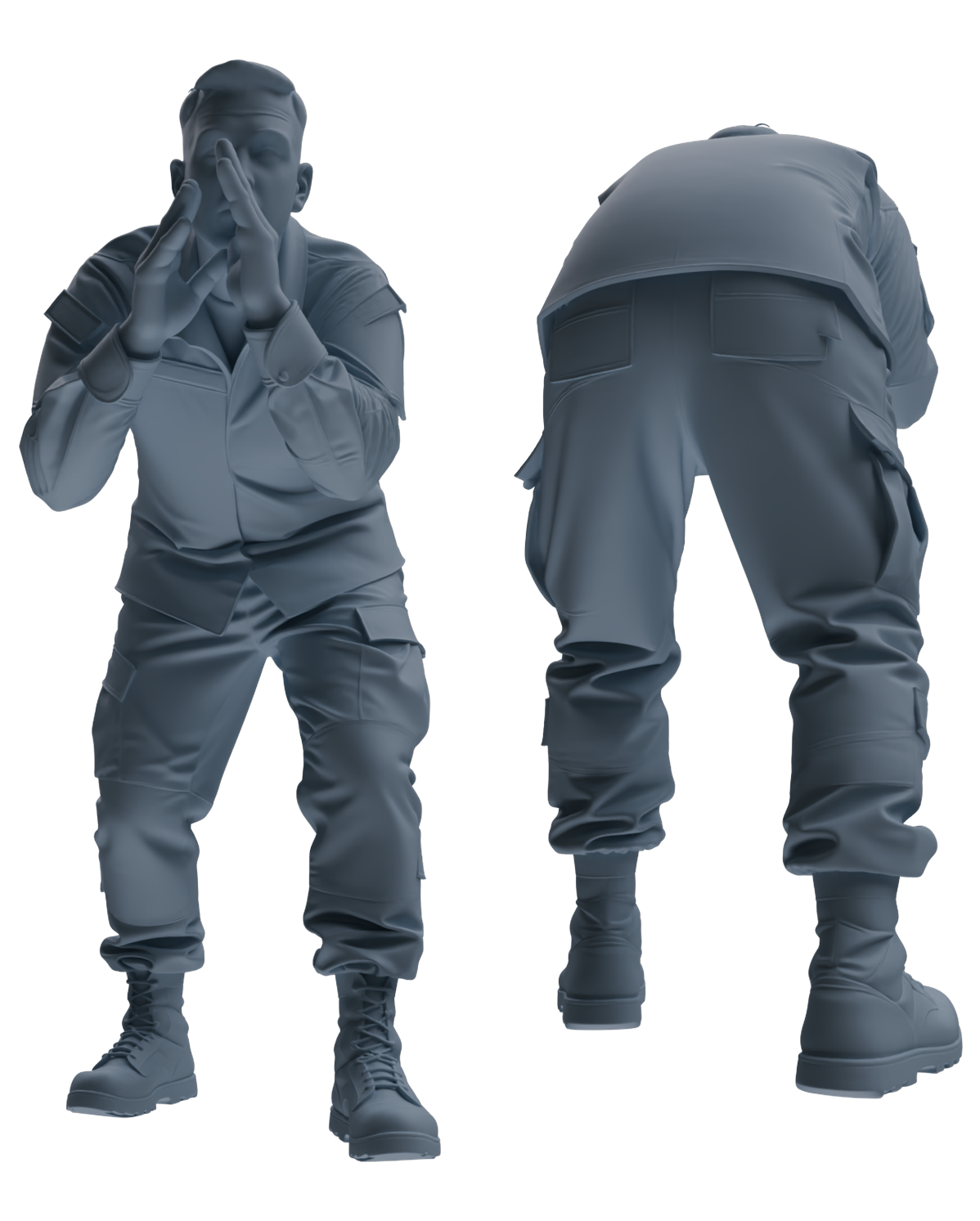 MRY-SFW SSTR184 Miniatures Soldier Model Kit Command Soldier Pose Modern Model 3 pcs