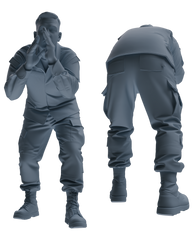 MRY-SFW SSTR184 Miniatures Soldier Model Kit Command Soldier Pose Modern Model 3 pcs