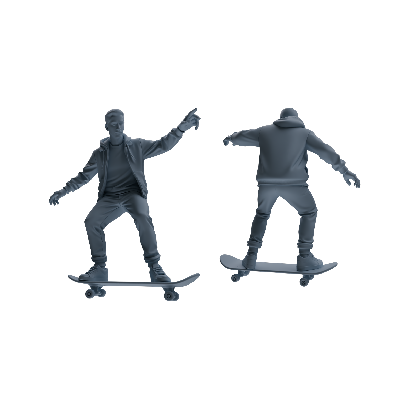 Detail view of MRY-SFW LYTR800 Skateboard Figure Modern Model 5 pcs Miniature Car Diorama Figures Scene Props Accessories Resin Model