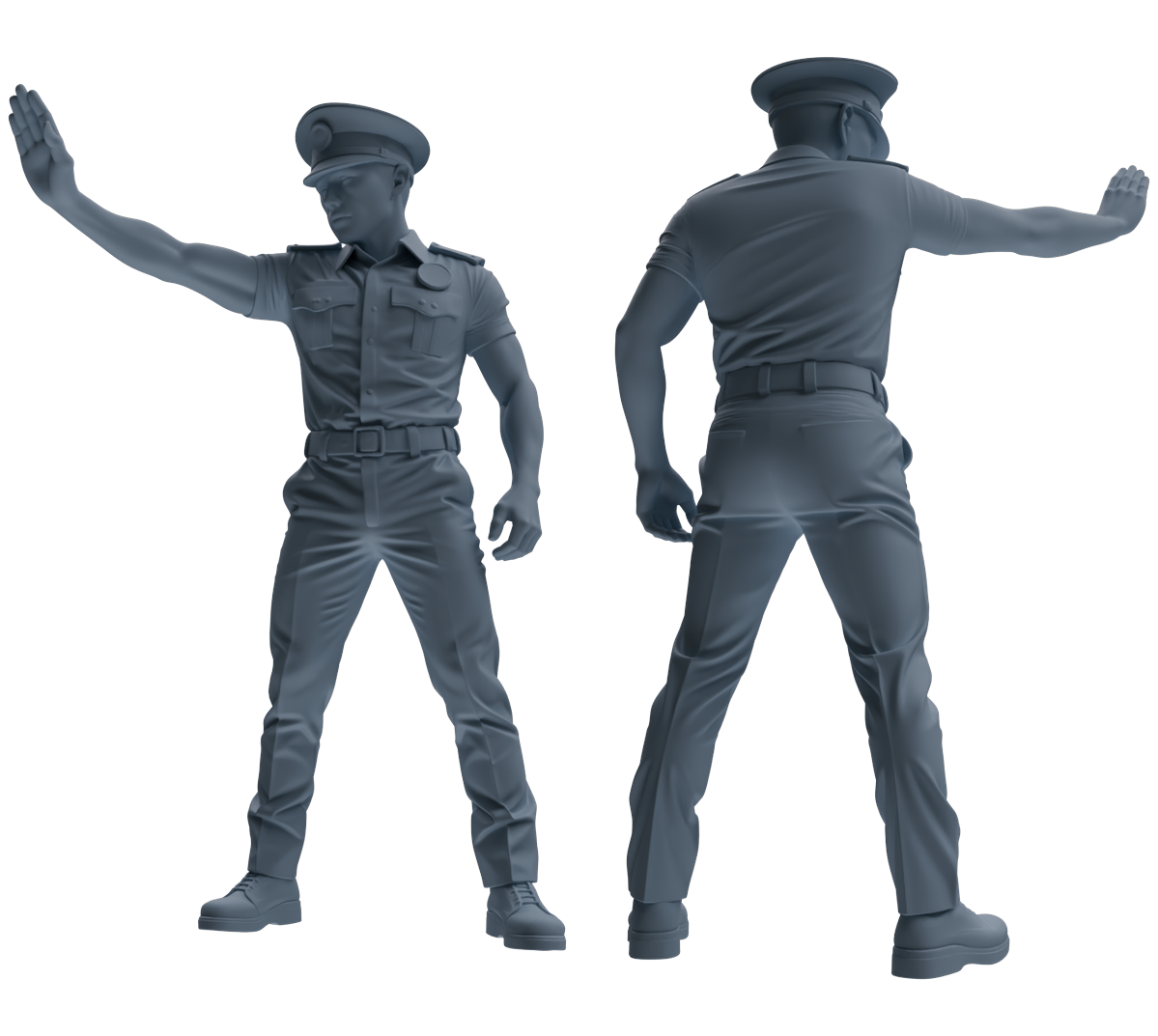 Detail view of MRY-SFW LYGR773 Modern Hong Kong Police Seven-Person Blocking Group Model