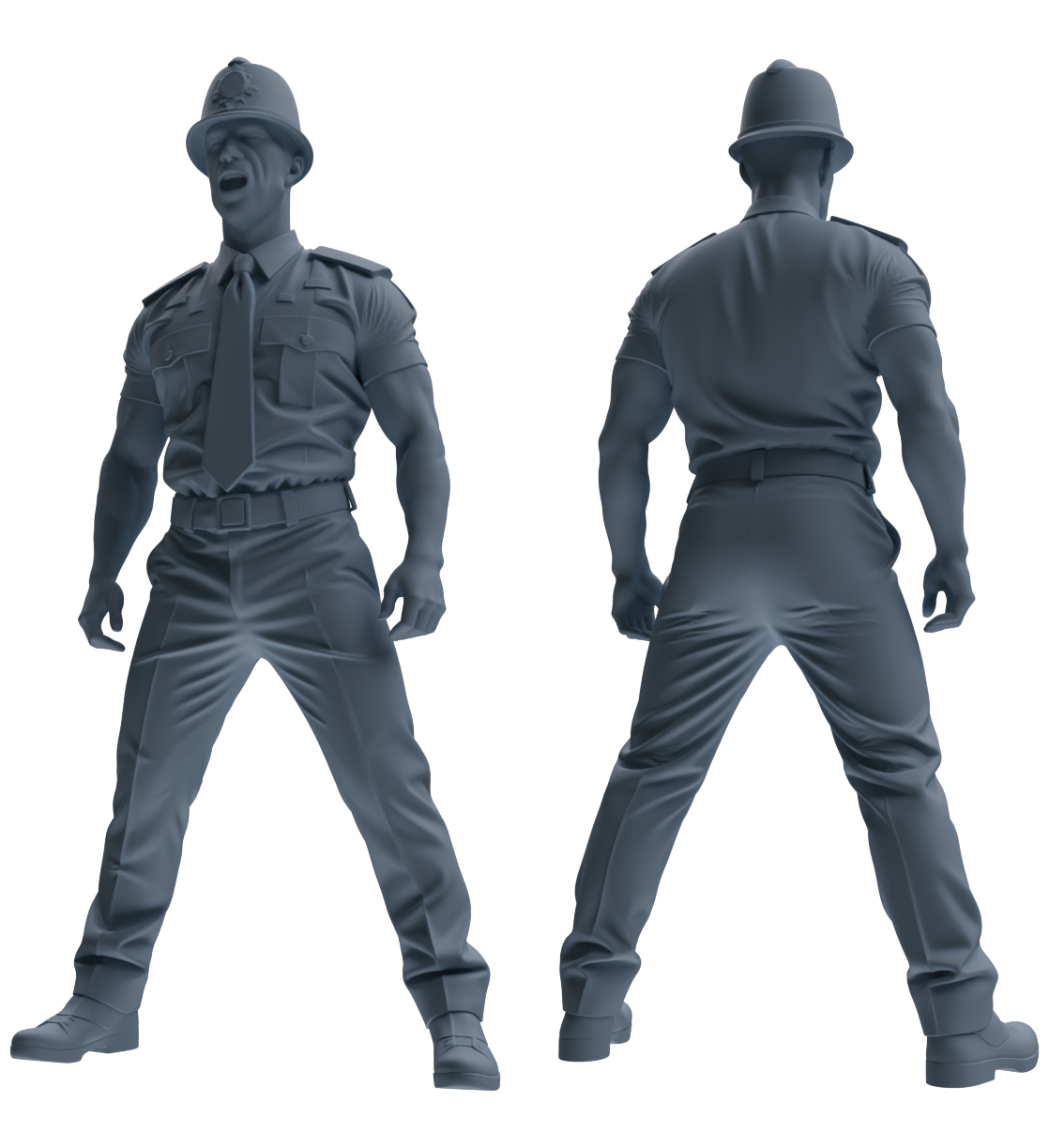 Detail view of MRY-SFW LYGR801 Modern British Police Six-Person Singing Group Model