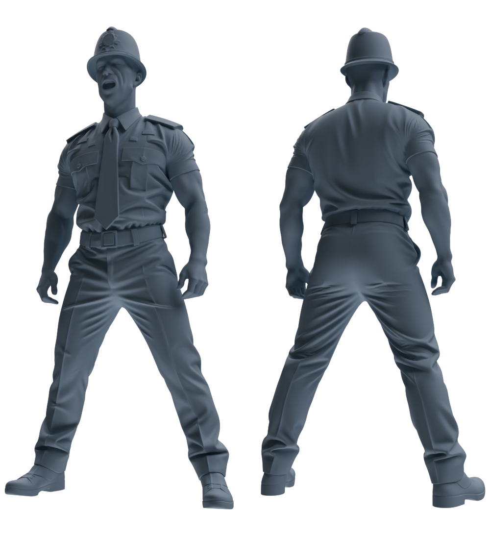 Detail view of MRY-SFW LYGR801 Modern British Police Six-Person Singing Group Model