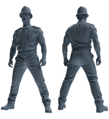 Detail view of MRY-SFW LYGR801 Modern British Police Six-Person Singing Group Model