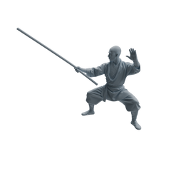 Detail view of MRY-SFW LYTR1075 Staff-wielding Martial Monk Character Modern Model 4 pcs Model