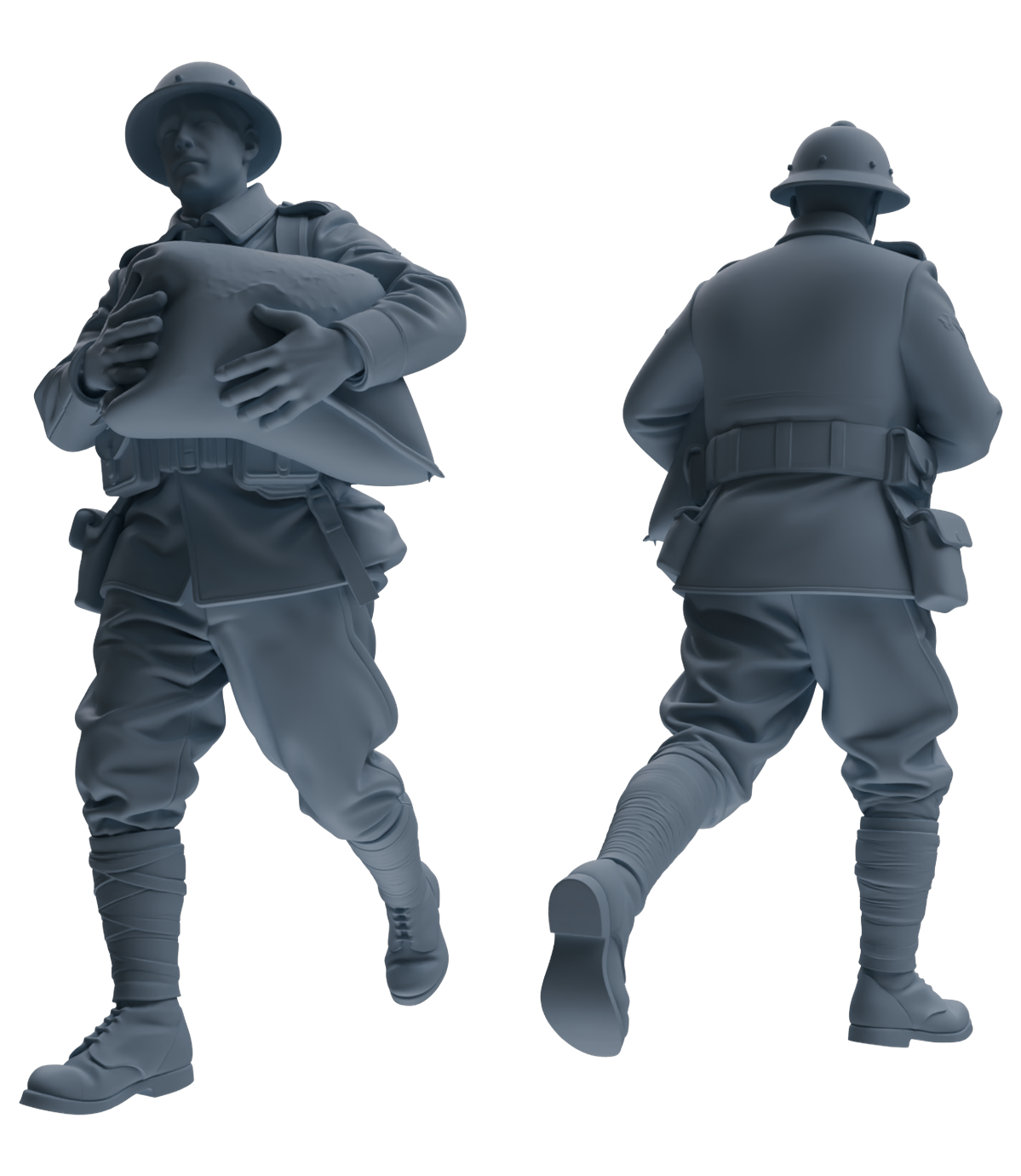 MRY-SFW SSTR189 Miniatures Soldier Model Kit WWI Engineer Soldier Pose Modern Model 3 pcs