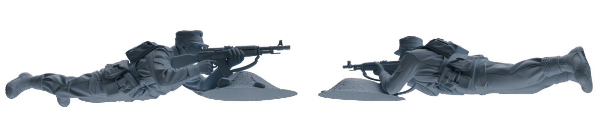 MRY-SFW SSTR202 Miniatures Soldier Model Kit Assault Combat Soldier Pose Modern Model 3 pcs