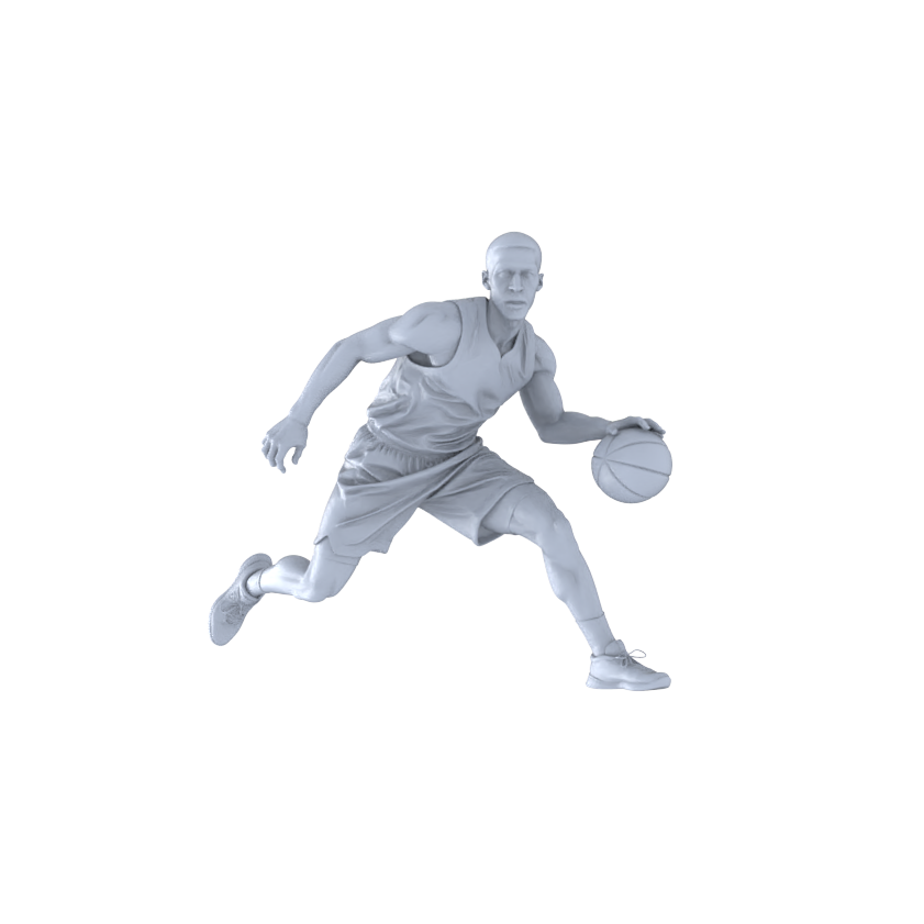 MRY-SFW LYTR550B Modern Dynamic Basketball Dribbling Male Single 3D Printed Resin Model Kit by SSMODEL
