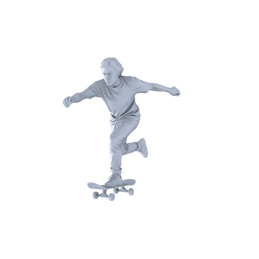 Detail view of MRY-SFW LYTR553 Modern Street Skateboarders Pose Group of 6 Miniature Car Diorama Figures Scene Props Accessories Resin Model