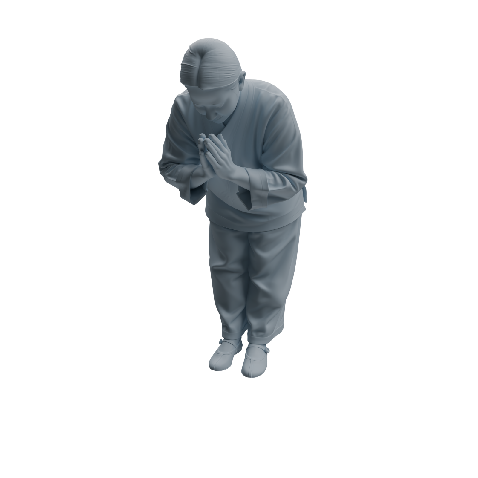 Detail view of MRY-SFW LYTR1087 Traditional Clothing Kneeling Character Modern Model 4 pcs Model