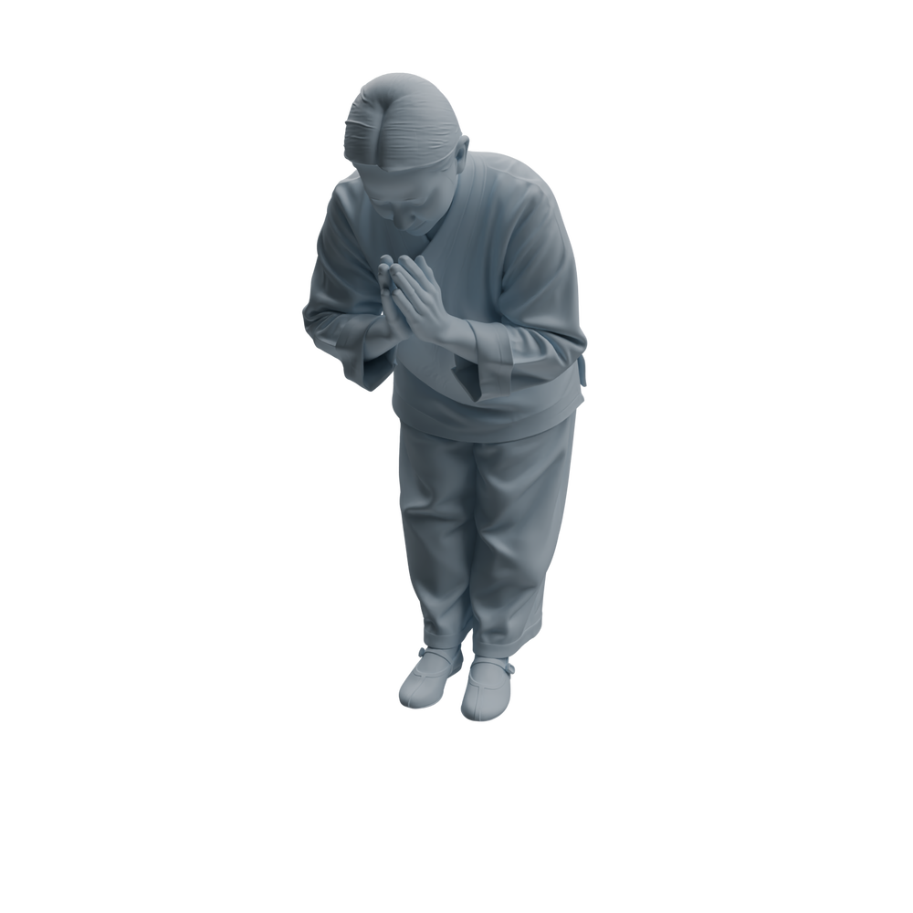Detail view of MRY-SFW LYTR1087 Traditional Clothing Kneeling Character Modern Model 4 pcs Model