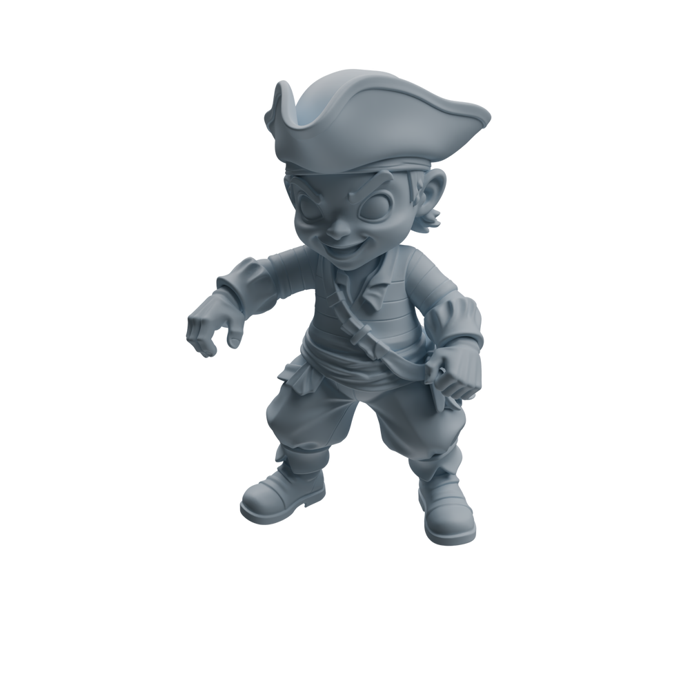 Detail view of MRY-SFW LYTR1089 Chibi Pirate Character Modern Model 4 pcs Model