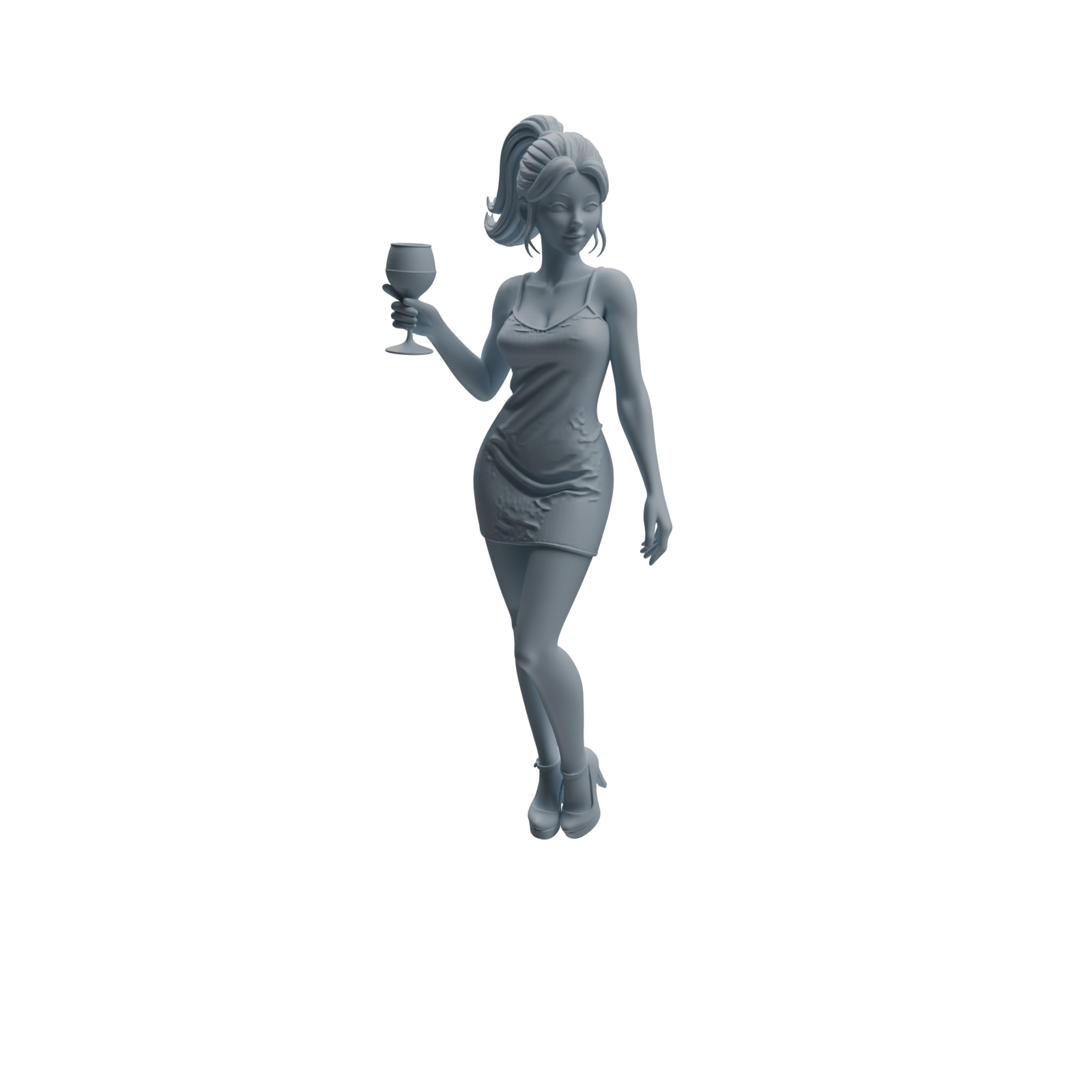 Detail view of MRY-SFW LYTR934 Bar Guest Woman Character Modern Model 4 pcs Model