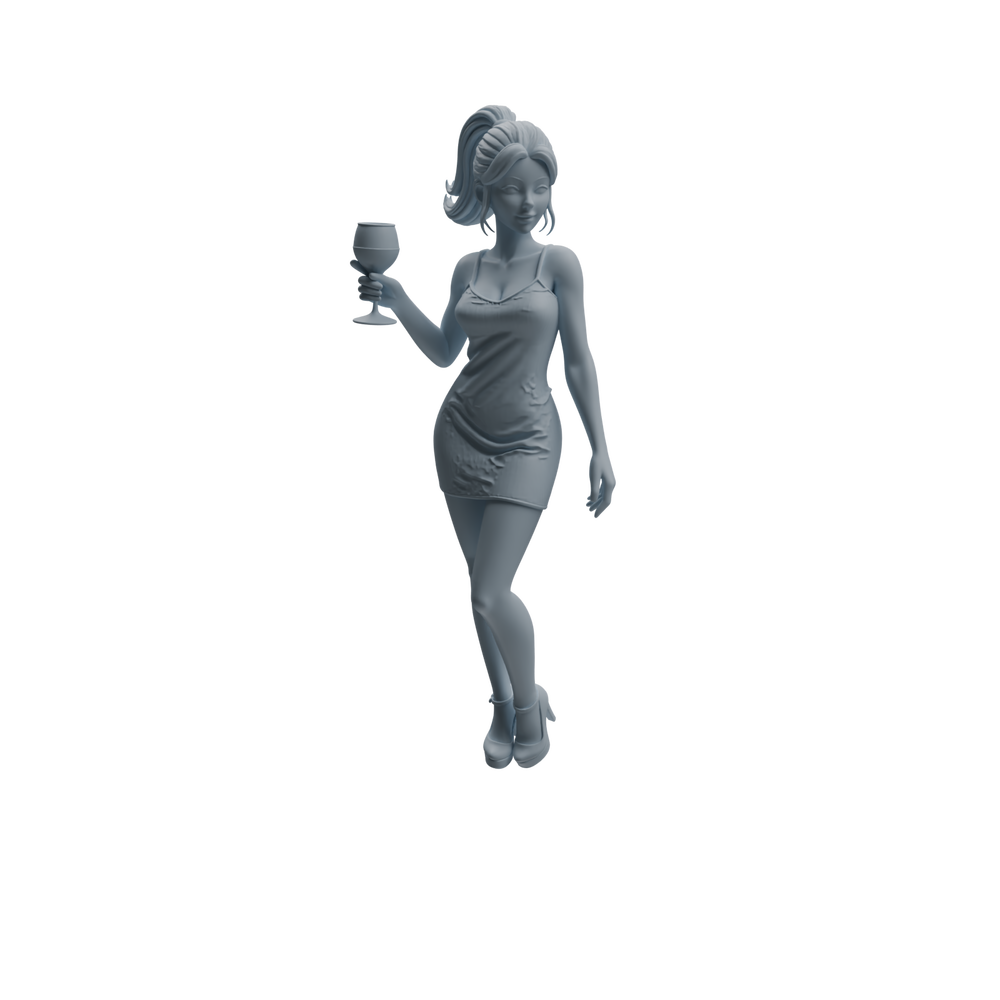 Detail view of MRY-SFW LYTR934 Bar Guest Woman Character Modern Model 4 pcs Model