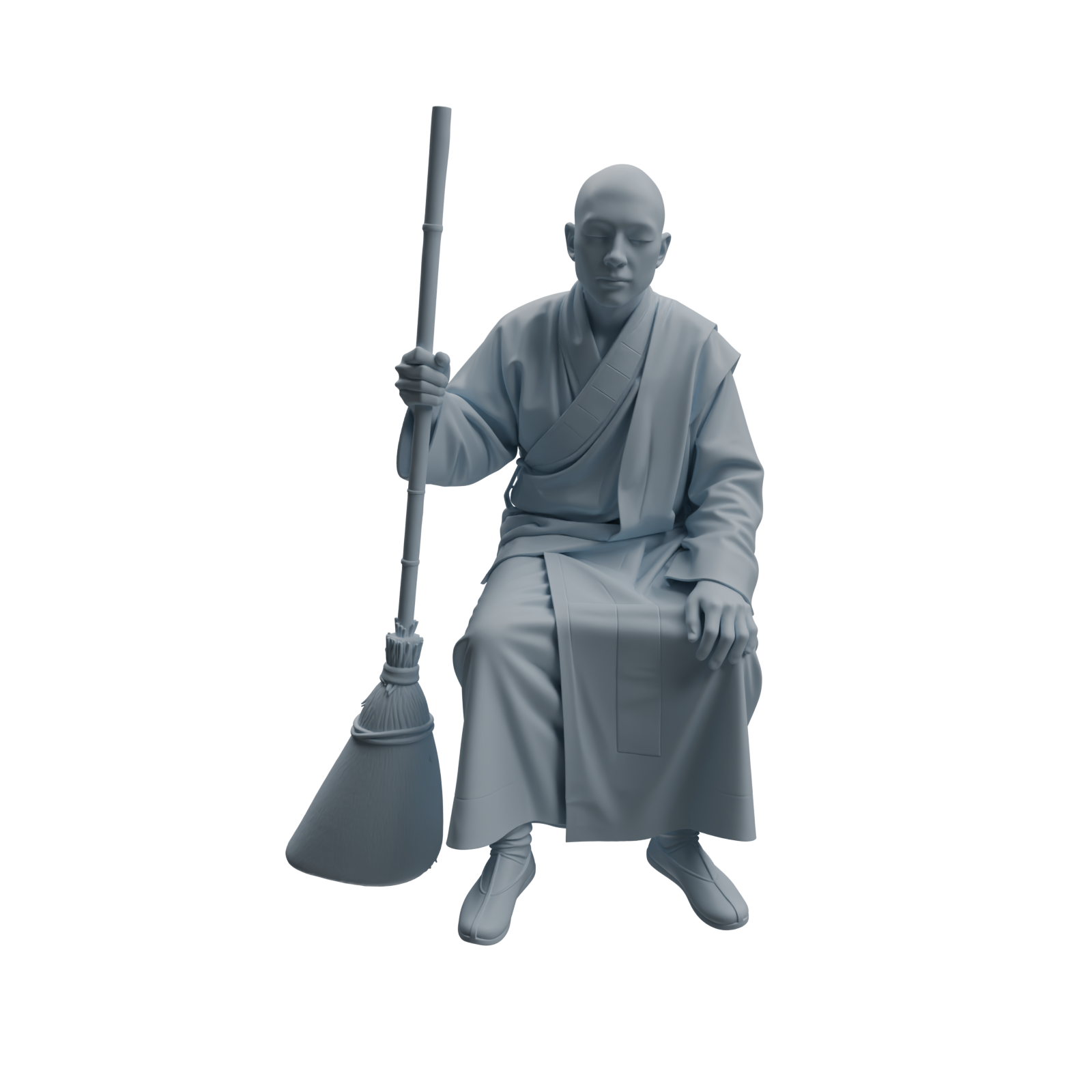 Detail view of MRY-SFW LYTR1084 Multi-pose Sweeping Monk Character Modern Model 4 pcs Model