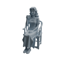 Detail view of MRY-SFW LYTR984 Republic of China Qipao Lady Tea Character Modern Model 3 pcs Model
