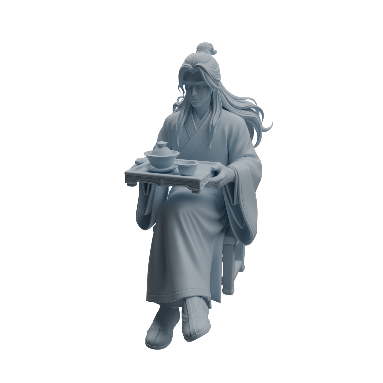 Detail view of MRY-SFW LYTR978 Ancient Tea Ceremony Character Modern Model 3 pcs Model
