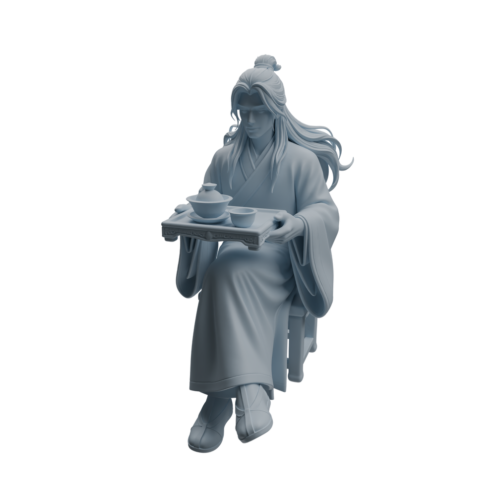 Detail view of MRY-SFW LYTR978 Ancient Tea Ceremony Character Modern Model 3 pcs Model