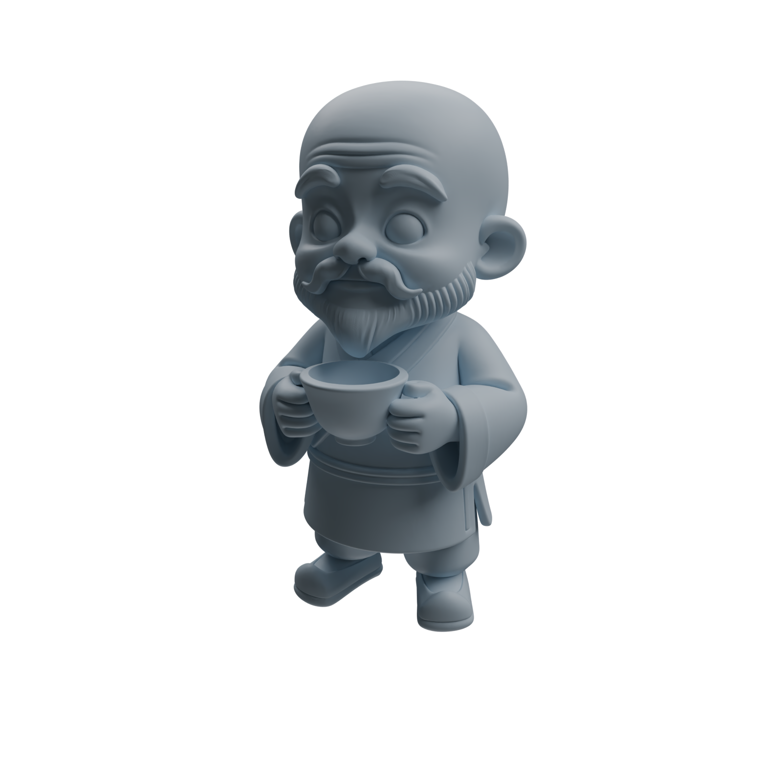 Detail view of MRY-SFW LYTR977 Traditional Chinese Elder Tea Character Modern Model 4 pcs Model