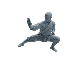 Detail view of MRY-SFW LYTR1078 Martial Arts and Meditating Monk Character Modern Model 3 pcs Model
