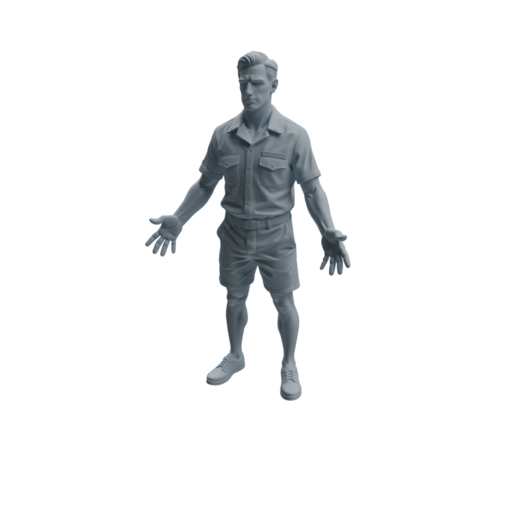 Detail view of MRY-SFW LYTR1010 Male Lifeguard in Different Poses Character Modern Model 3 pcs Model