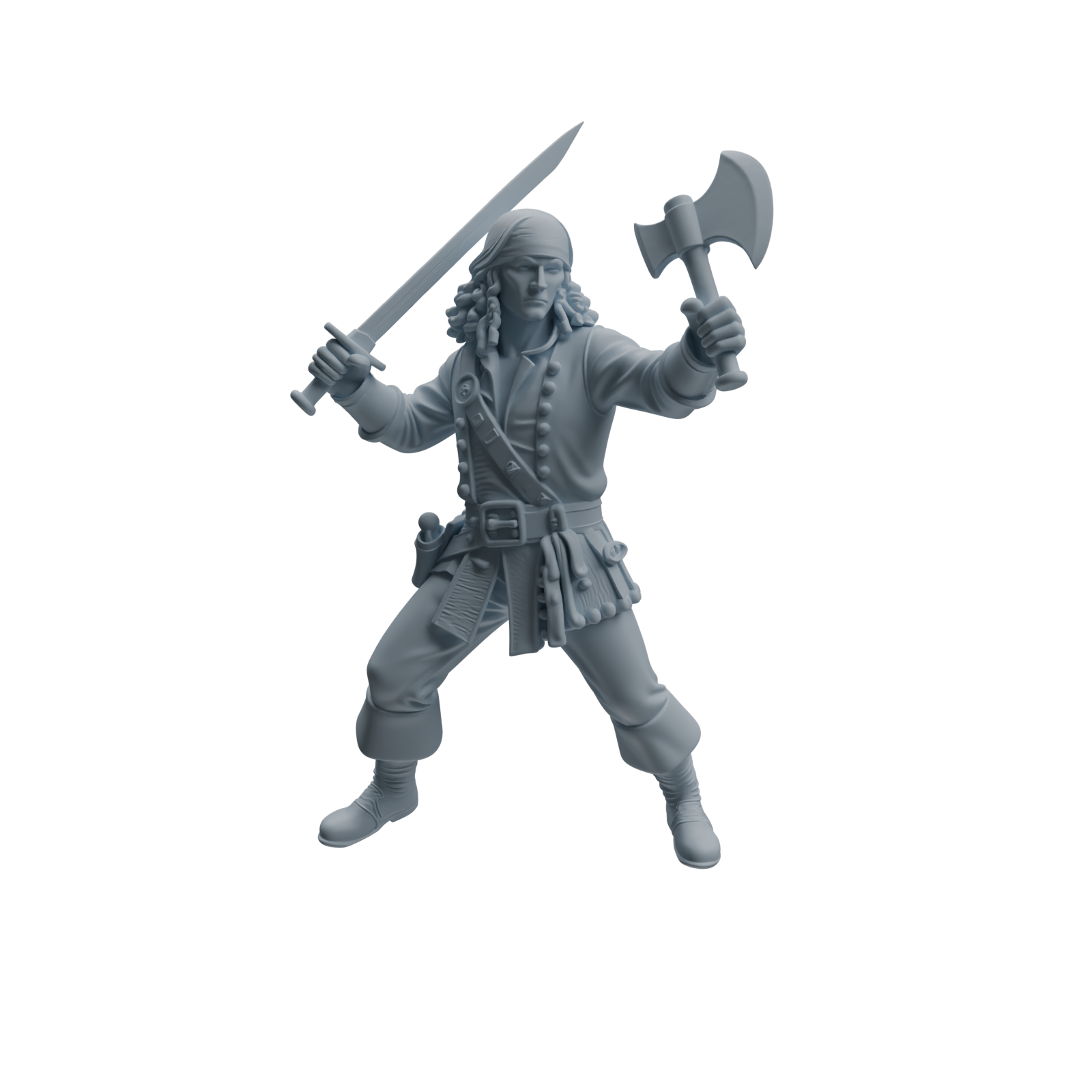 Detail view of MRY-SFW LYTR1098 Axe-wielding Pirate Character Modern Model 4 pcs Model