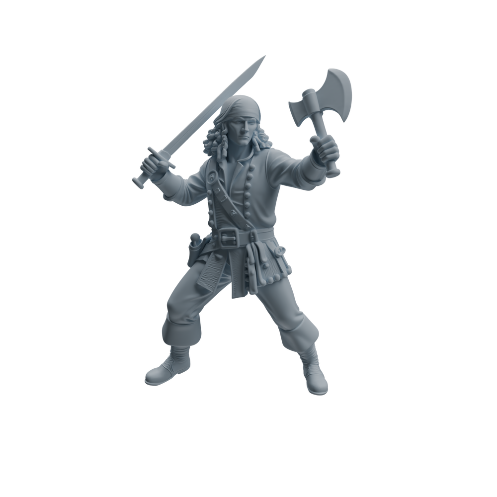 Detail view of MRY-SFW LYTR1098 Axe-wielding Pirate Character Modern Model 4 pcs Model