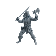 Detail view of MRY-SFW LYTR1098 Axe-wielding Pirate Character Modern Model 4 pcs Model