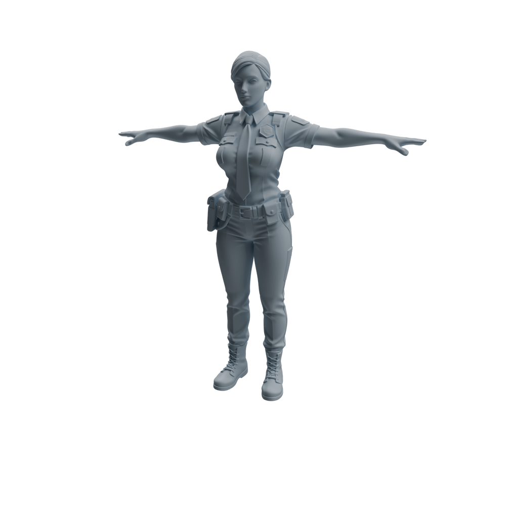 Detail view of MRY-SFW LYTR957 Multi-Style Female Police Officer Character Modern Model 3 pcs Model