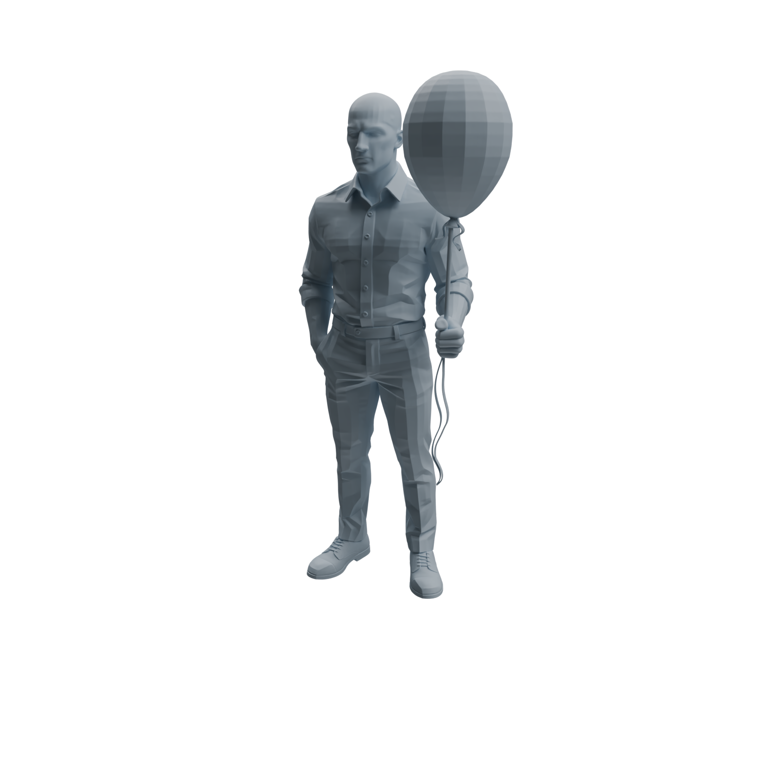Detail view of MRY-SFW LYTR1032 Amusement Park Themed People Holding Balloons Character Modern Model 4 pcs Model