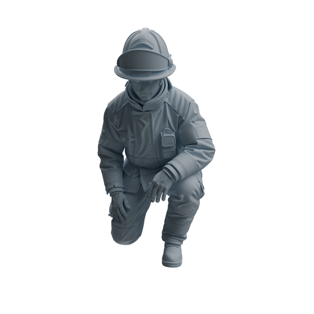Detail view of MRY-SFW LYTR1062 Firefighter Occupation Pose Character Modern Model 4 pcs Model