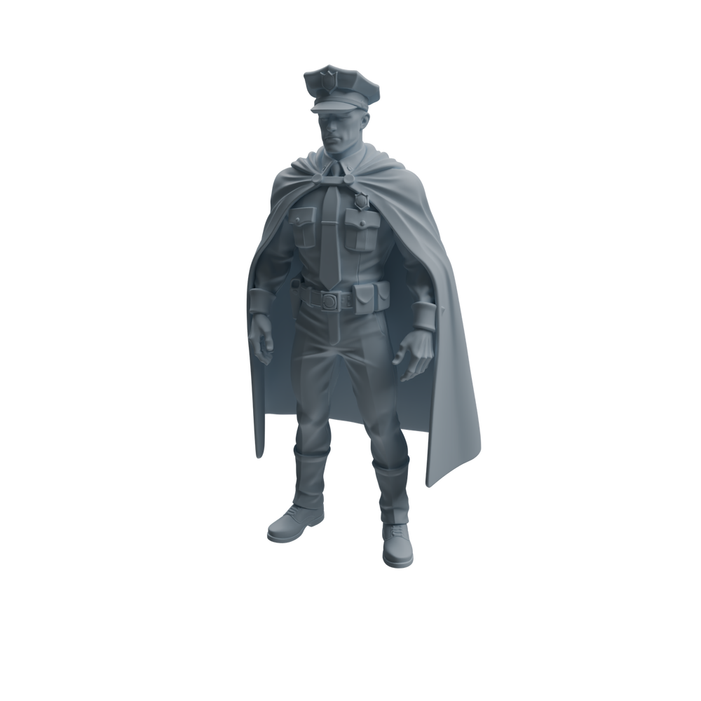 Detail view of MRY-SFW LYTR949 Cape Uniform Man Character Modern Model 4 pcs Model