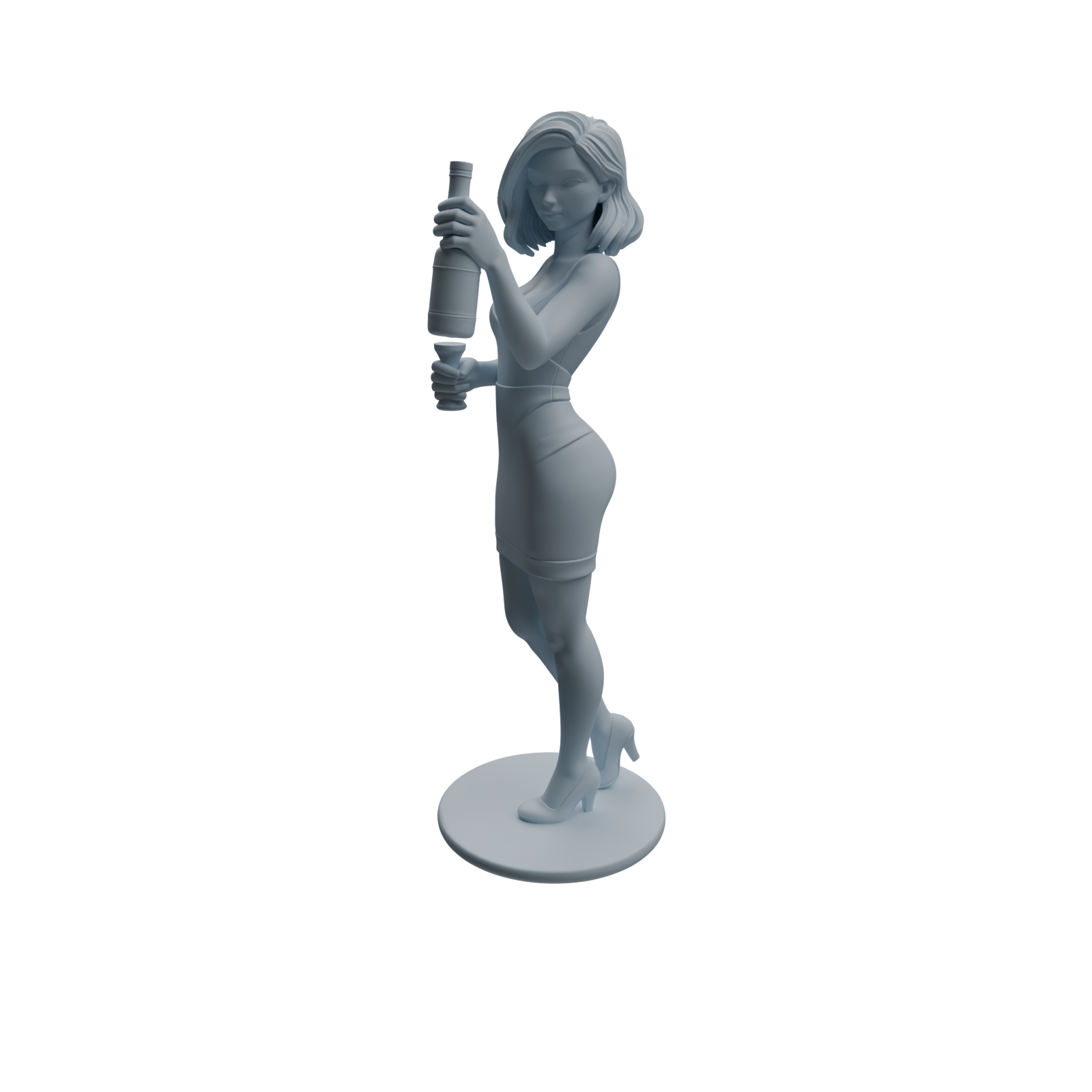 Detail view of MRY-SFW LYTR933 Bar Bartender Woman Character Modern Model 4 pcs Model
