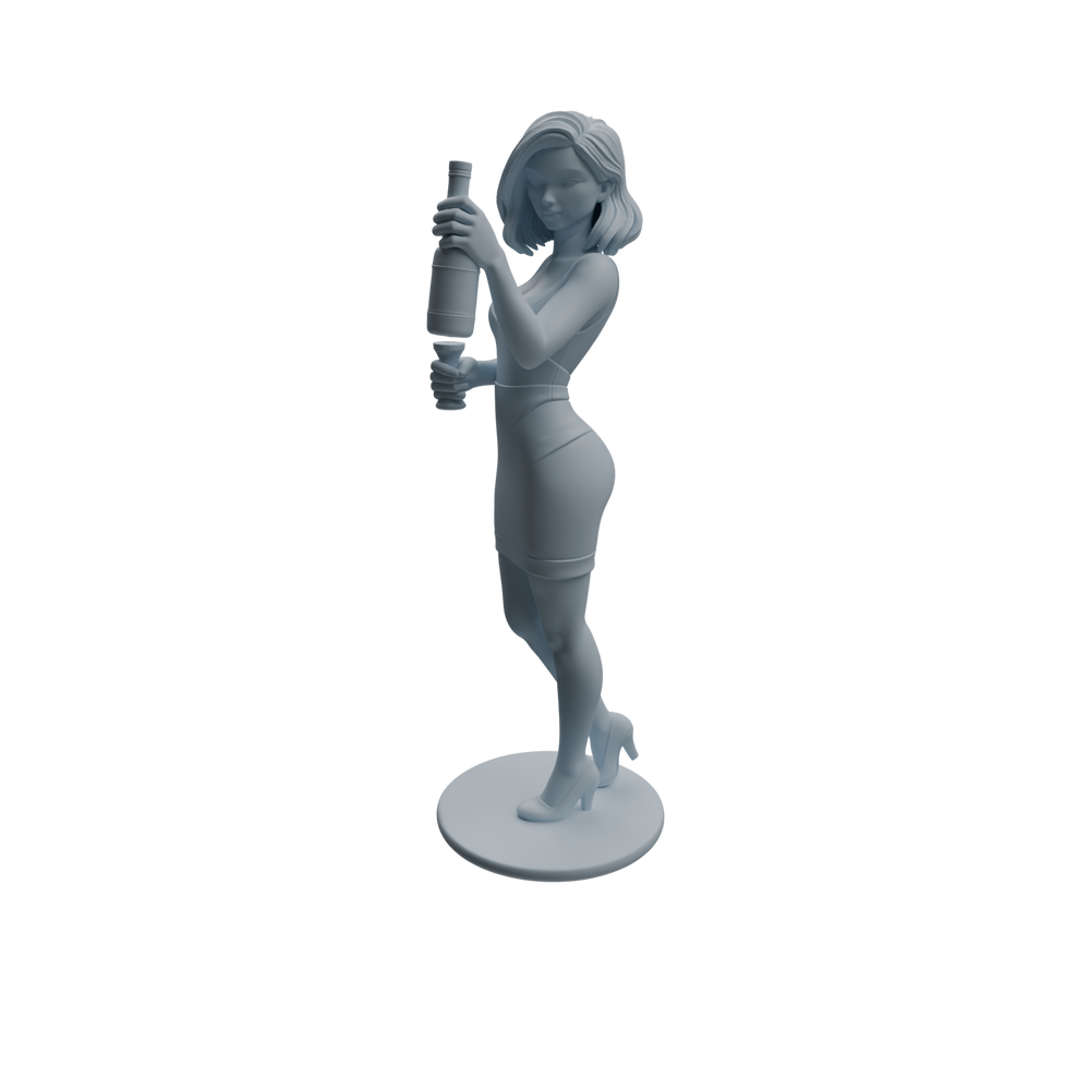 Detail view of MRY-SFW LYTR933 Bar Bartender Woman Character Modern Model 4 pcs Model