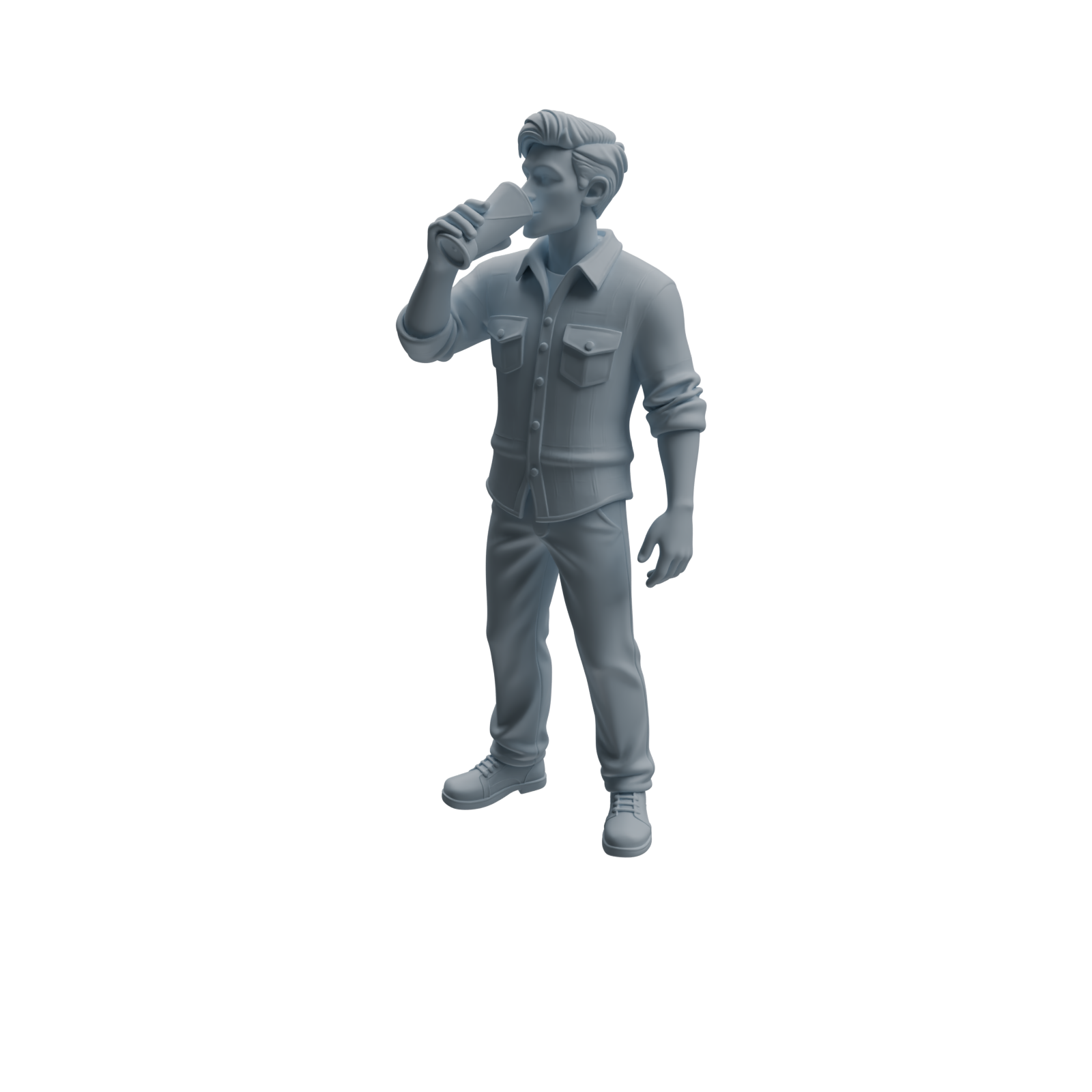 Detail view of MRY-SFW LYTR937 Bar Guest Man Character Modern Model 3 pcs Model