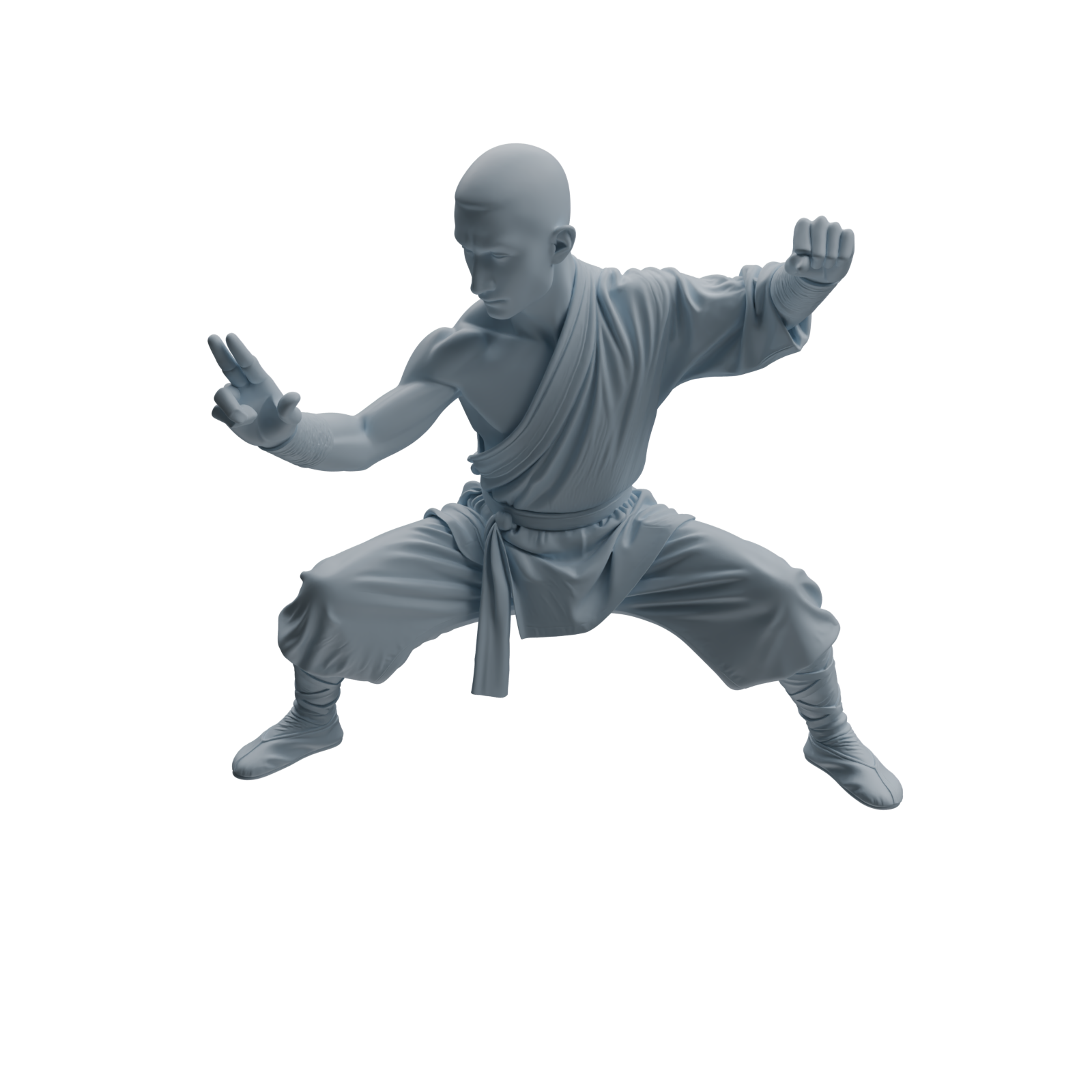 Detail view of MRY-SFW LYTR1077 Multi-pose Martial Monk Character Modern Model 4 pcs Model