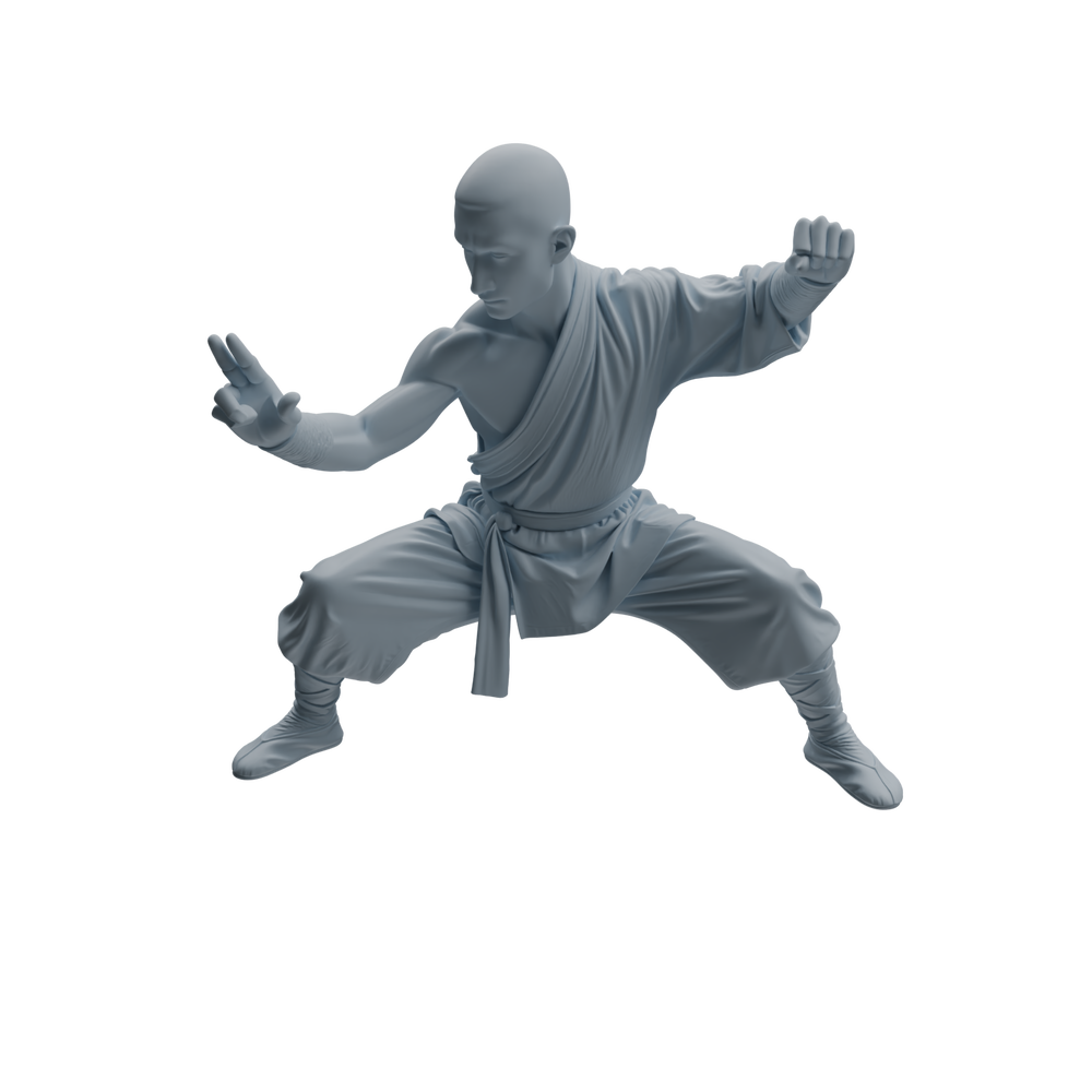 Detail view of MRY-SFW LYTR1077 Multi-pose Martial Monk Character Modern Model 4 pcs Model