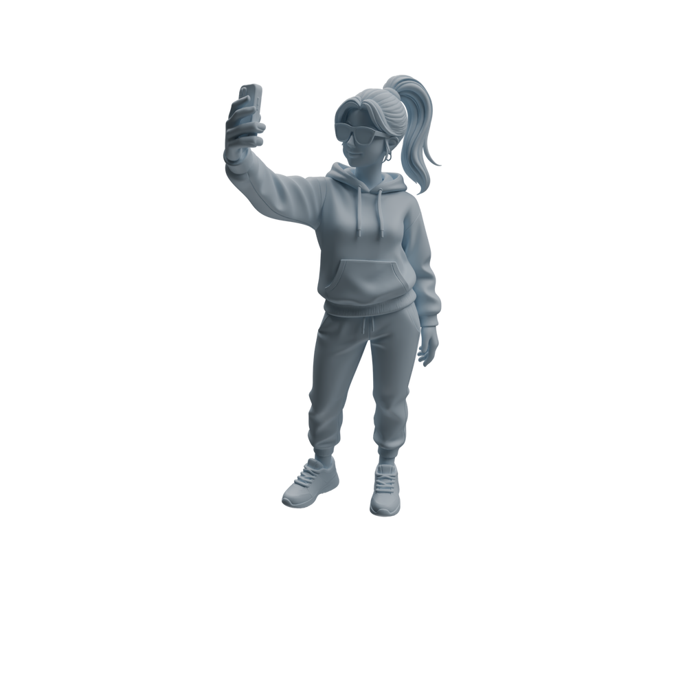 Detail view of MRY-SFW LYTR1025 Outdoor Selfie Casual Female Character Modern Model 3 pcs Model