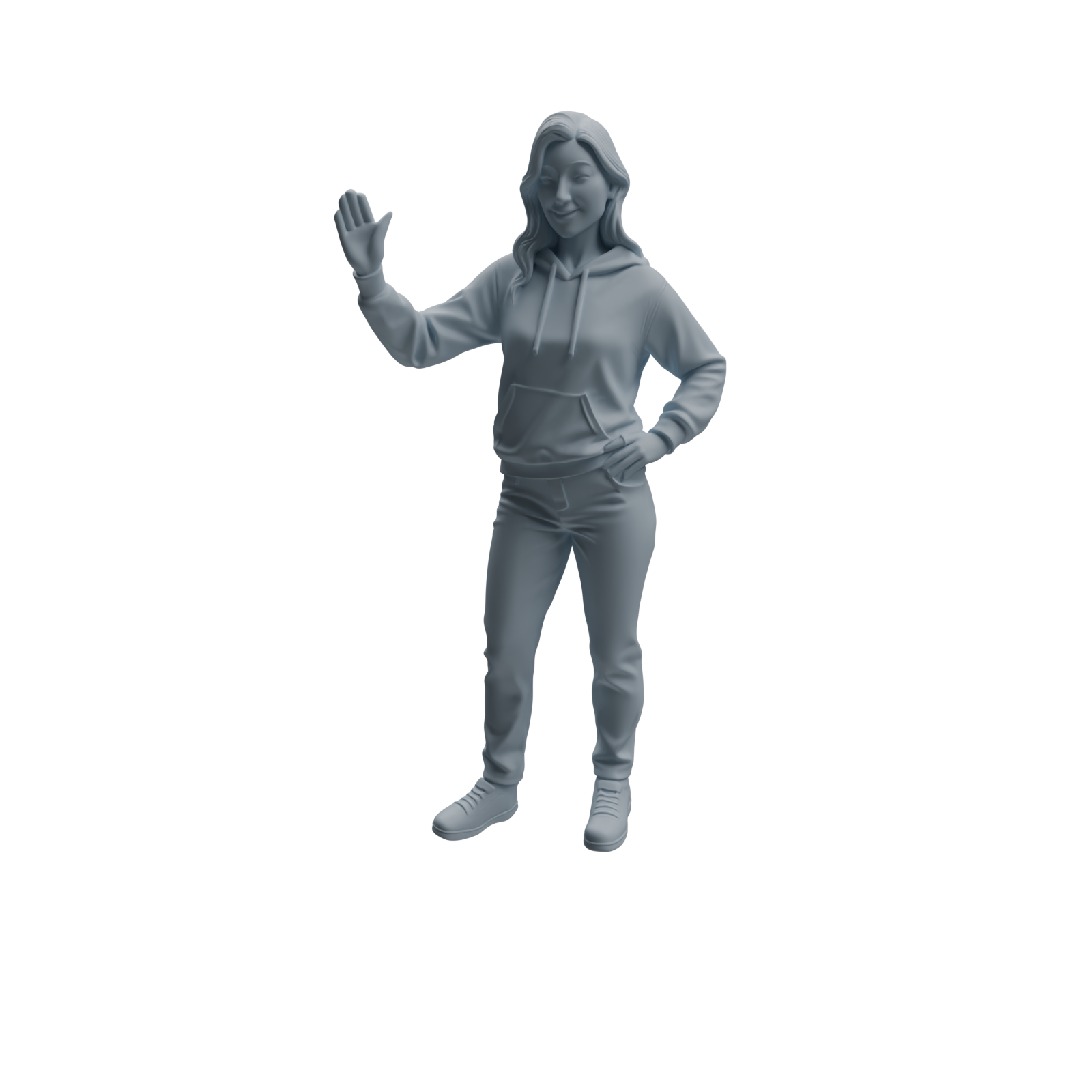 Detail view of MRY-SFW LYTR1060 Casual Sitting & Waving Character Modern Model 3 pcs Model