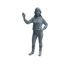 Detail view of MRY-SFW LYTR1060 Casual Sitting & Waving Character Modern Model 3 pcs Model