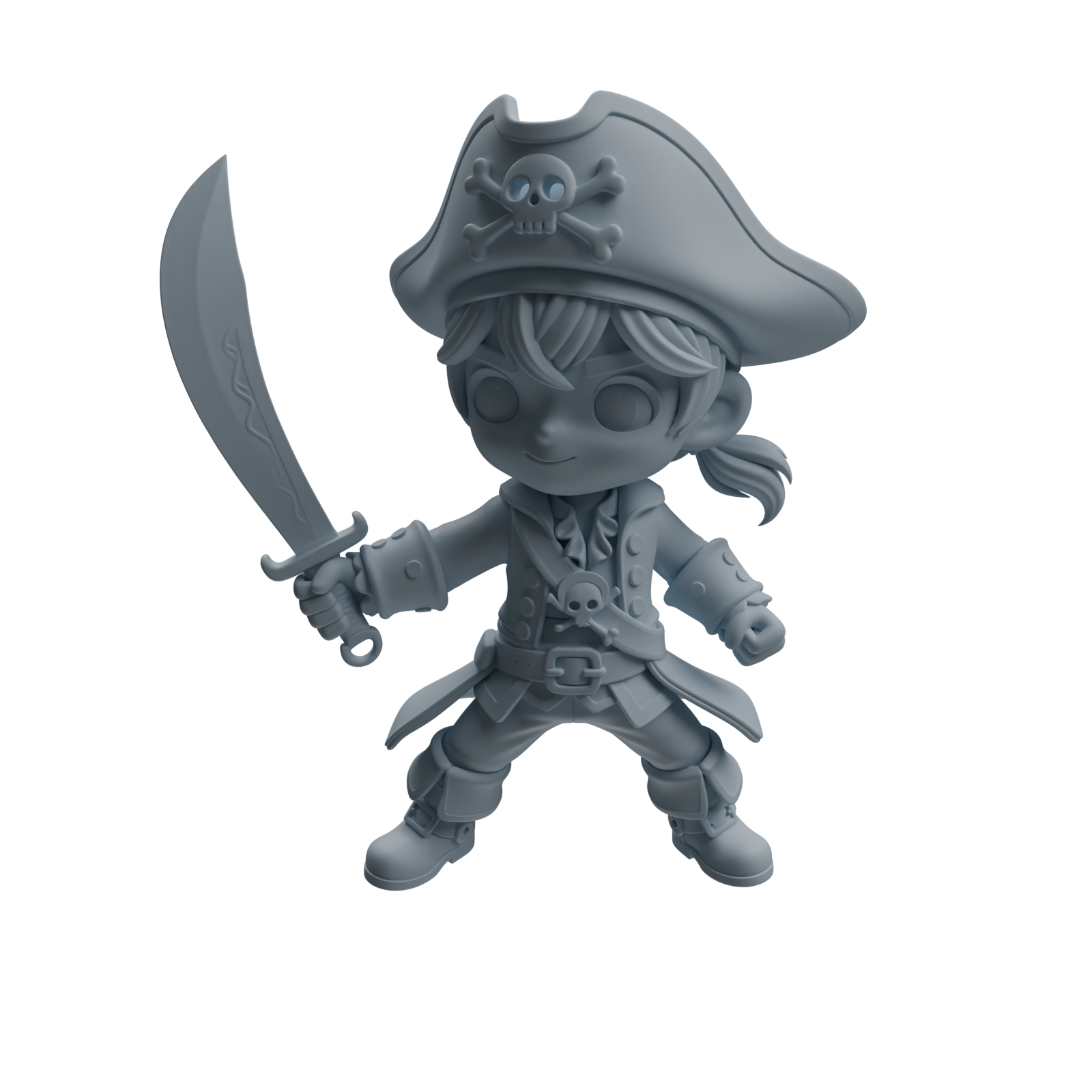 Detail view of MRY-SFW LYTR1090 Chibi Pirate Boy Character Modern Model 4 pcs Model