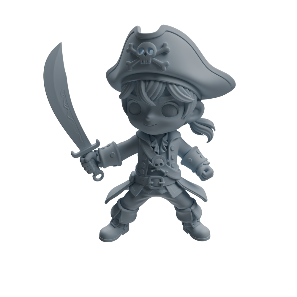 Detail view of MRY-SFW LYTR1090 Chibi Pirate Boy Character Modern Model 4 pcs Model