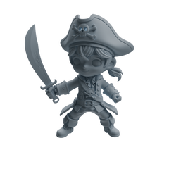 Detail view of MRY-SFW LYTR1090 Chibi Pirate Boy Character Modern Model 4 pcs Model